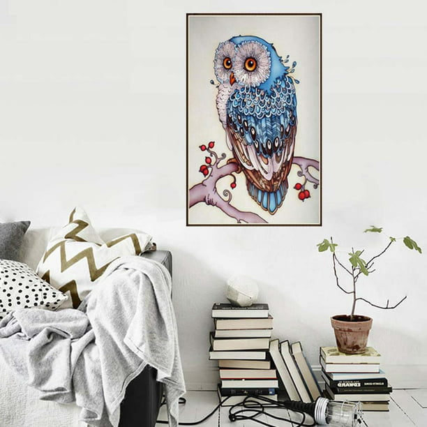 DIYthinker Blue Flower Owl Protect Animal Pet Lover Photo Frame Exhibition Display Art Desktop Painting 